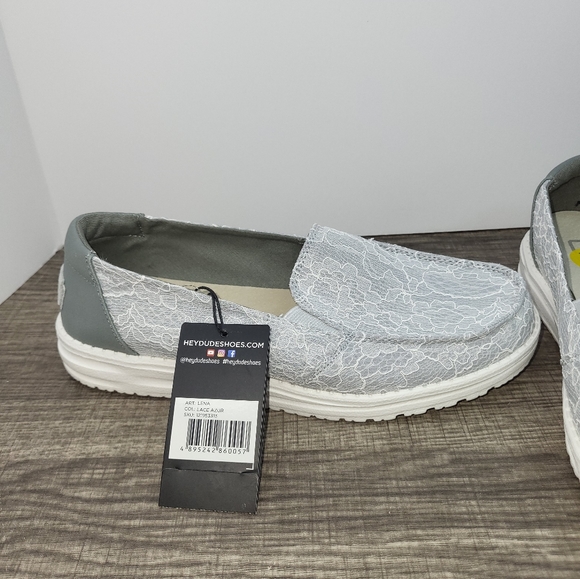 Hey Dude Shoes Hey Dude Lena Lace Azur Womens Lightweight Slipon